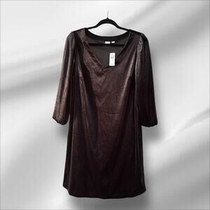 Gap Velveteen Dress NEW Elastic Puff Sleeve Cocktail Party Holidays Medium